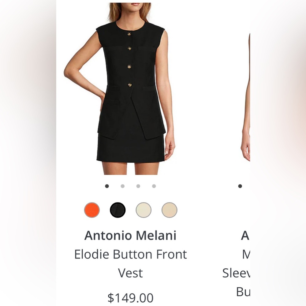ANTONIO MELANI Black Elodie Button Front Jacket with skirt
